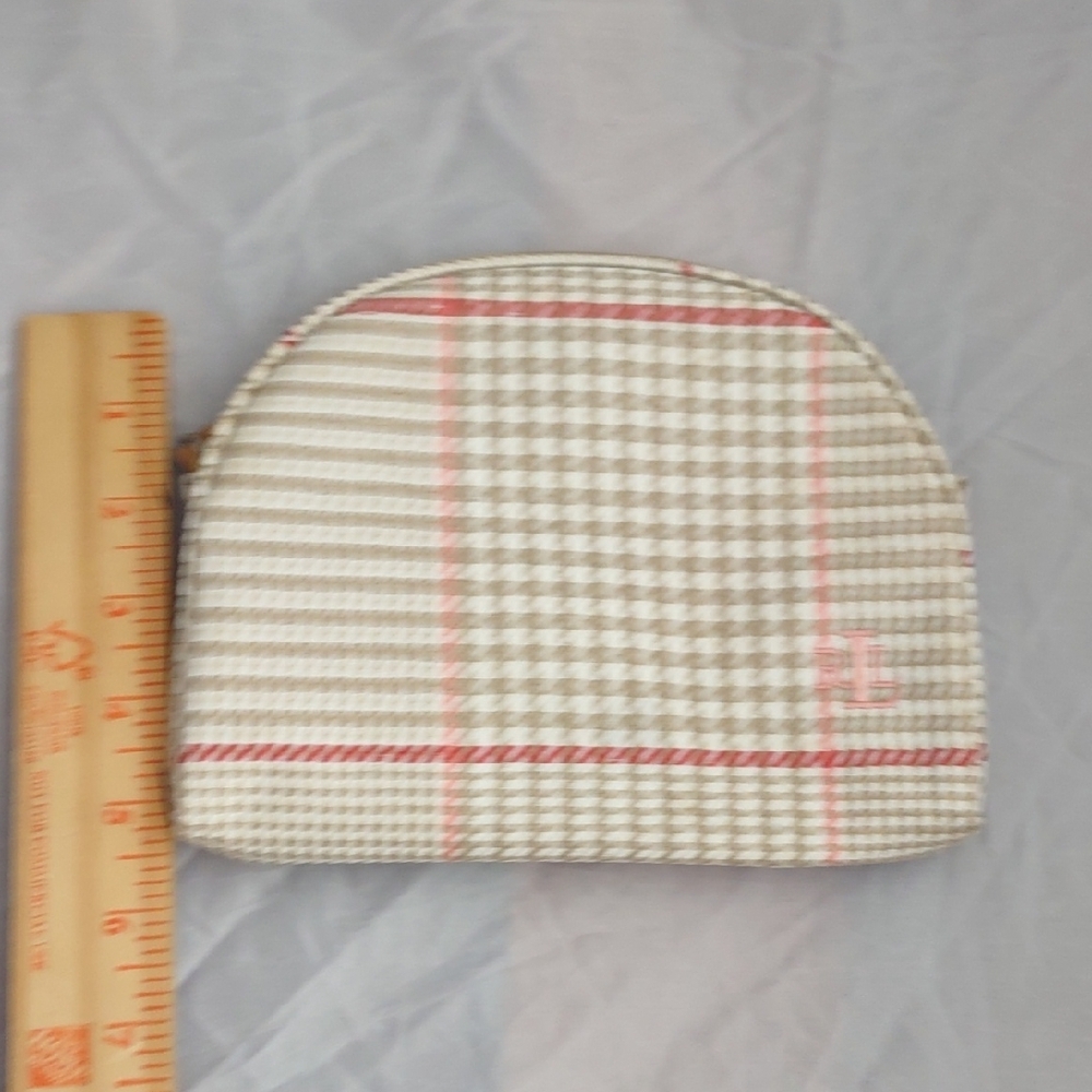 Lauren Ralph Lauren Beige and Pink Houndstooth Cosmetic Bag - Picture 11 of 12